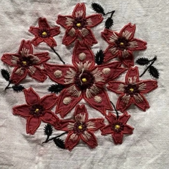 Suno White Embroidered Tunic Dress Boho Cottagecore Floral Appliqué Size 6 - Picture 12 of 14